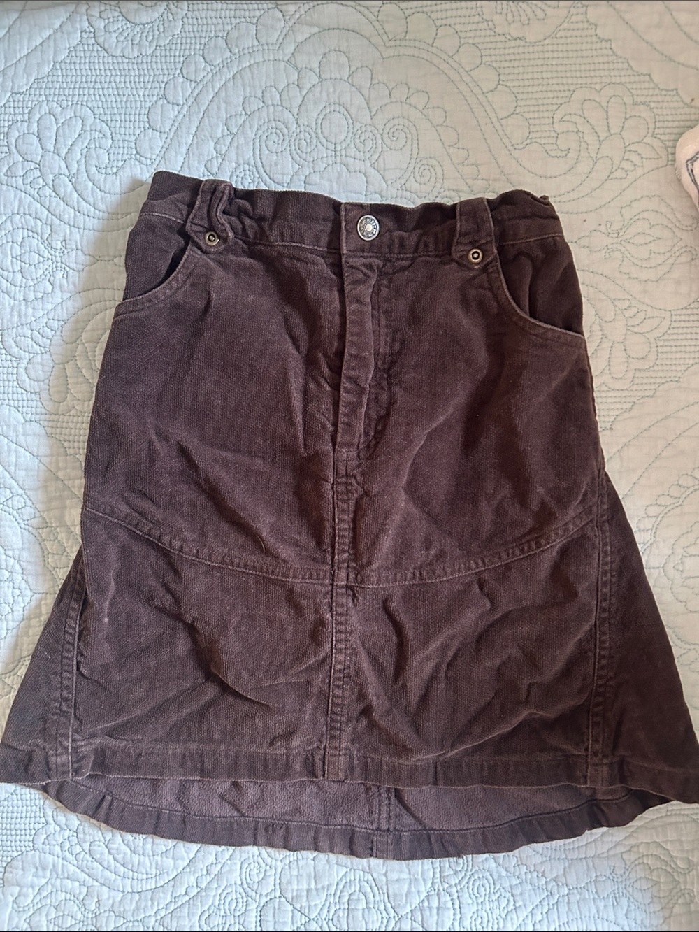 Persival Brown Corduroy A-Line Kids Skirt; girls 6